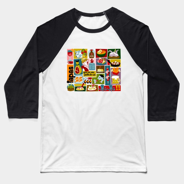 Tapas Baseball T-Shirt by soniapascual